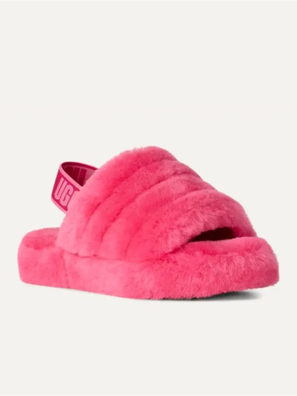 UGG NWT Baby Girl Fluff Slide - Rock Rose, Size 4/5 (M), 12-18 months